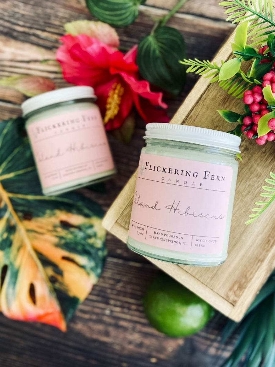 Island Hibiscus Candle – Flickering Fern Candle